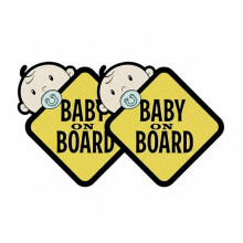 2pack baby on board sign for car reflective stickers - made from high-strength