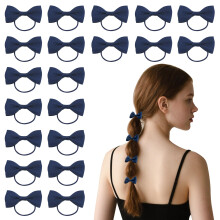 Dalababa 20 Pcs Girls Hair Bows Ties, 2 Inches Elastic Rubber Hair Bands Bobbles, Bow Pigtail Ponytail Holder School Accessories for Girls Kids Toddl