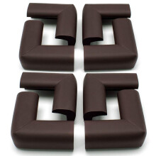 AKORD Pack of 8 Baby Safety Corner Protectors for Desk Table Furniture, Dark Brown