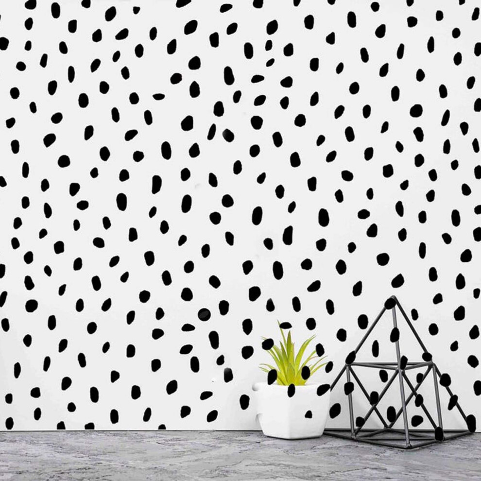 200+ Dalmation Spot Wall Stickers - Irregular Polka Dot Vinyl Decals For Room And Bedroom Decor - Peel And Stick Removable Nursery Art Walluxe