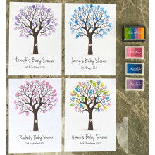 Personalised Baby Shower Fingerprint Tree Guest Book Game Decoration