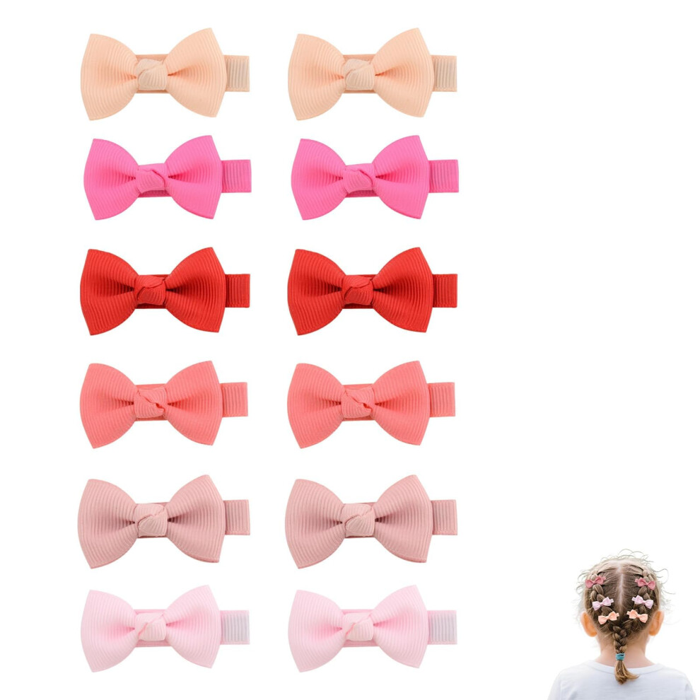 12Pcs Bow Baby Hair Clips For Girls, Clip Hair Bow Nuneoeuo