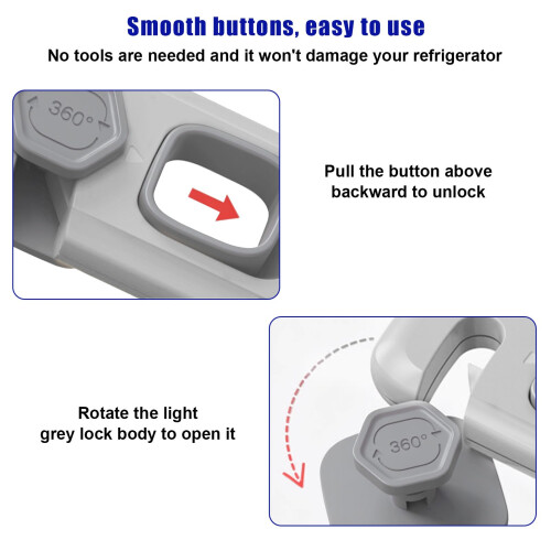 2 Pack Childproof Refrigerator Lock, Fridge Locks for Kids, Cupboard Locks with 2