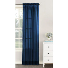NetCurtainsUK Single Plain Voile Net Curtain Sheer Panels Slot Top Heading (Navy, 140cm (55'') Wide x 205cm (81'') Drop) (HMPVP01)