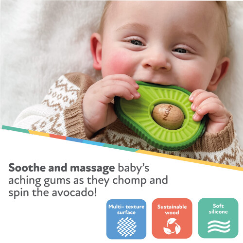 Nuby Nuby Avocado Teether - Easy Grip | BPA-Free | Suitable from 3 Months Plus 1