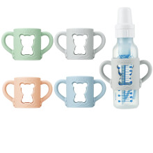 PandaEar 4 Pack Silicone Baby Bottle Handles Compatible with Dr Brown 8 oz/250 ml Narrow Baby Bottles, Baby Feeding Bottle Holder Grips