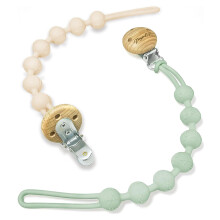 MumEZ Dummy Clip, 2 PCS Premium Silicone Smoother Chains, Dummy Clip for Boys Girls, BPA Free One-Piece Design Pacifier Clips, Easy for Parents (Crea