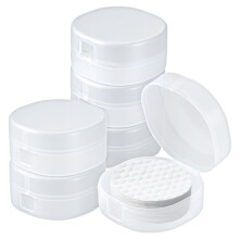 Lnngub 6 Pcs Cotton Rounds Travel Case,Portable Travel Cotton Round Holder Plastic