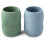 PandaEar (2 Pack) Sippy Cup for Toddler Baby, 100% Silicone Tiny Weaning Open Cup Drinking Training Cup (Blue/Green) 1