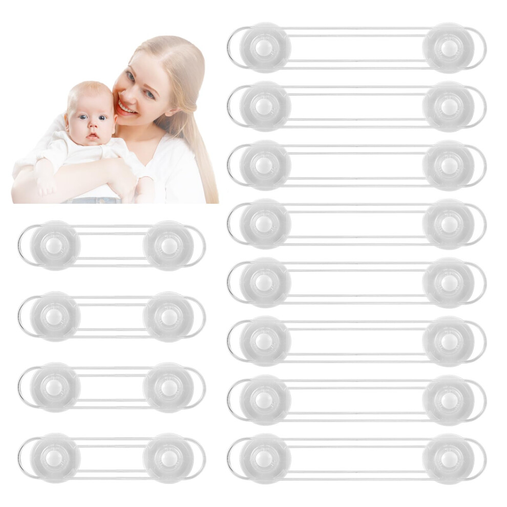 Baby Safety Locks, Mini Multifunction Latch Child Safety Latches For Kitchen Cabinets, Drawers, Ovens, Refrigerators - 12 Pack Ainolan