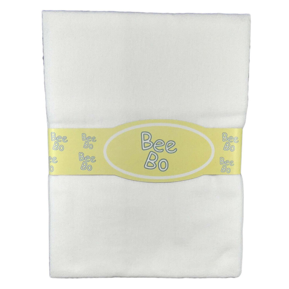 Baby Flat Sheets X 2 Flannelette Moses Basket Pram Crib White Bee Bo
