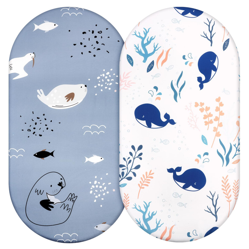 Crib Fitted Sheets, 2Pcs Baby Sheet Set 84X41cm, Cot Bed Sheets Bassinet For Aolso