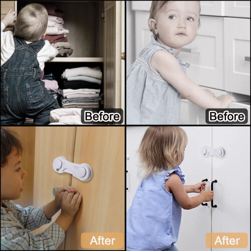 6 PCS Plastic Cupboard Locks for Children Baby Saf 2