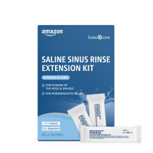 Amazon Basic Care Saline Sinus Rinse Extension Kit, 60 Count (Pack of 1)