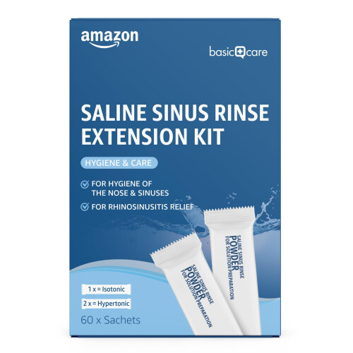 Amazon Amazon Basic Care Saline Sinus Rinse Extension Kit, 60 Count (Pack of 1) 1