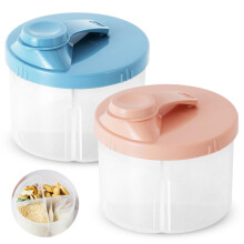2 PCS Formula Powder Pots, Easy to Clean Portable Formula Dispenser, Rotatable with Cover Baby Milk Powder Dispenser Pots, for Shopping Travel