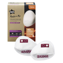 Tommee Tippee Made for Me Daily Disposable Breast Pads, Small, 40 Pack, Soft, Absorbent and Leak-Free, Contoured Shape, Adhesive Patch