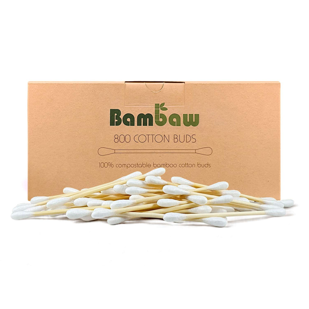 Bambaw 800 Bamboo Cotton Buds | Ear Sticks | Cotton Swab | Wooden Cotton Bud | Eco Friendly Cotton Buds| Ear Buds Cotton | Biodegradable Cotton Buds | Bambo