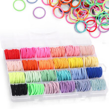 Baby Hair Bands, 336Pcs Small Elastic Hair Bands for Girls, Tiny Colorful Ponytail Holders Hair Tie for Baby Hair, Funtopia Colorful Hair Ties No dam