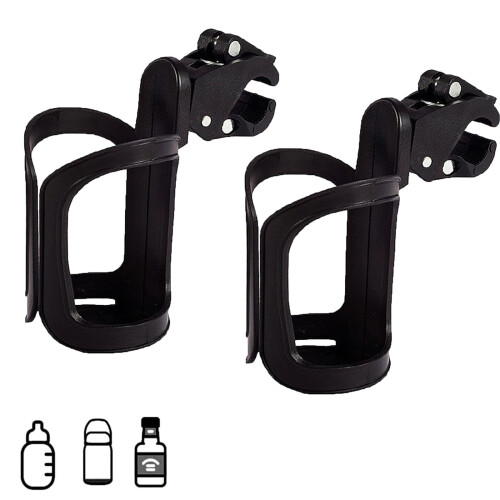 2pcs Stroller Cup Holder - 360 Degrees Rotation, Large Caliber Designed for Walker,