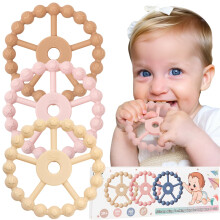 3 Pack Teething Toys, Silicone Teething Rings Toys for Baby, BPA Free Baby Teethers