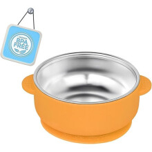 Freshmagis 1 Pack Stainless Steel Toddler Suction Bowls for Baby Plates, 2-in-1 SUS304 Toddlers Bowl & Removable Silicone Suction Kids Bowl for Cerea