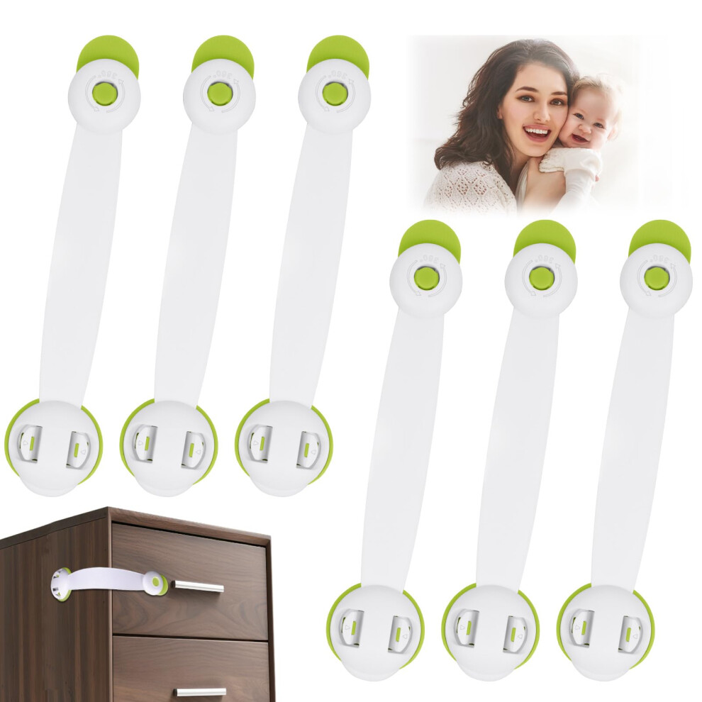 Child Safety Cupboard Locks, 6 Pcs Baby Proof Locks No Screws With 3M Vicloon