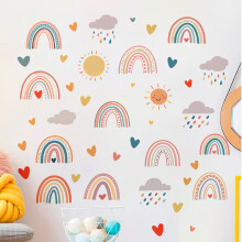 Girls Wall Stickers for Bedrooms Rainbow, 6 Sheets Wall Decals for Kids Art Stickers