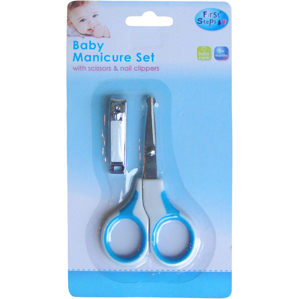 Baby Manicure Set With Scissors And Nail Clippers (Blue) Blue First Steps