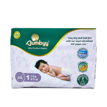 Baby Nappies Size 1 Bumbyy 33 (1Pack) – Ultra-Absorbent Leak-Proof Nappies for