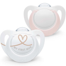 NUK Star Newborn Baby Dummy | 0-2 Months | BPA-Free Silicone Soothers | Pink | 2