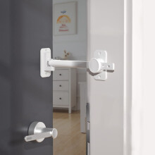 SAFELON Baby Safety Door Finger Pinch Guard, Door Lock & Door Stopper for Kids & Pets, Convenient Cats Entry, Adjustable Door Latch for Dogs No More