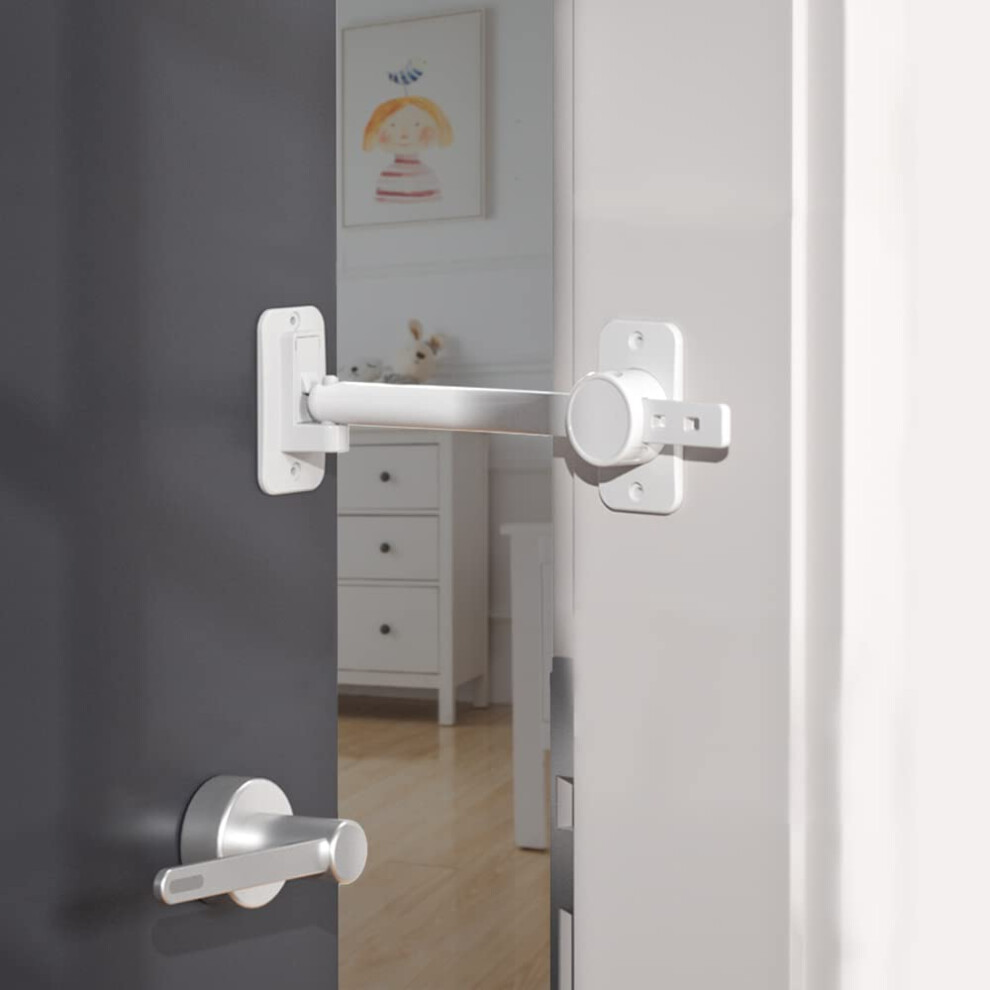 Safelon Baby Safety Door Finger Pinch Guard, Door Lock & Door Stopper For Kids & Pets, Convenient Cats Entry, Adjustable Door Latch For Dogs No More