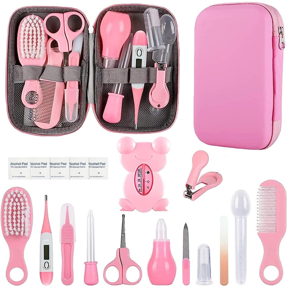 Baby Healthcare And Grooming Kit,Baby Essentials For Newborn,Portable Baby Safety Care Set For Boys Girls- Pink Nodse