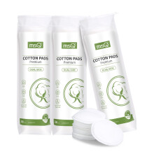 MSQ Cotton Round Pads 100 Count, 100% Cosmetic Lint Free Cotton Wool Pads Makeup