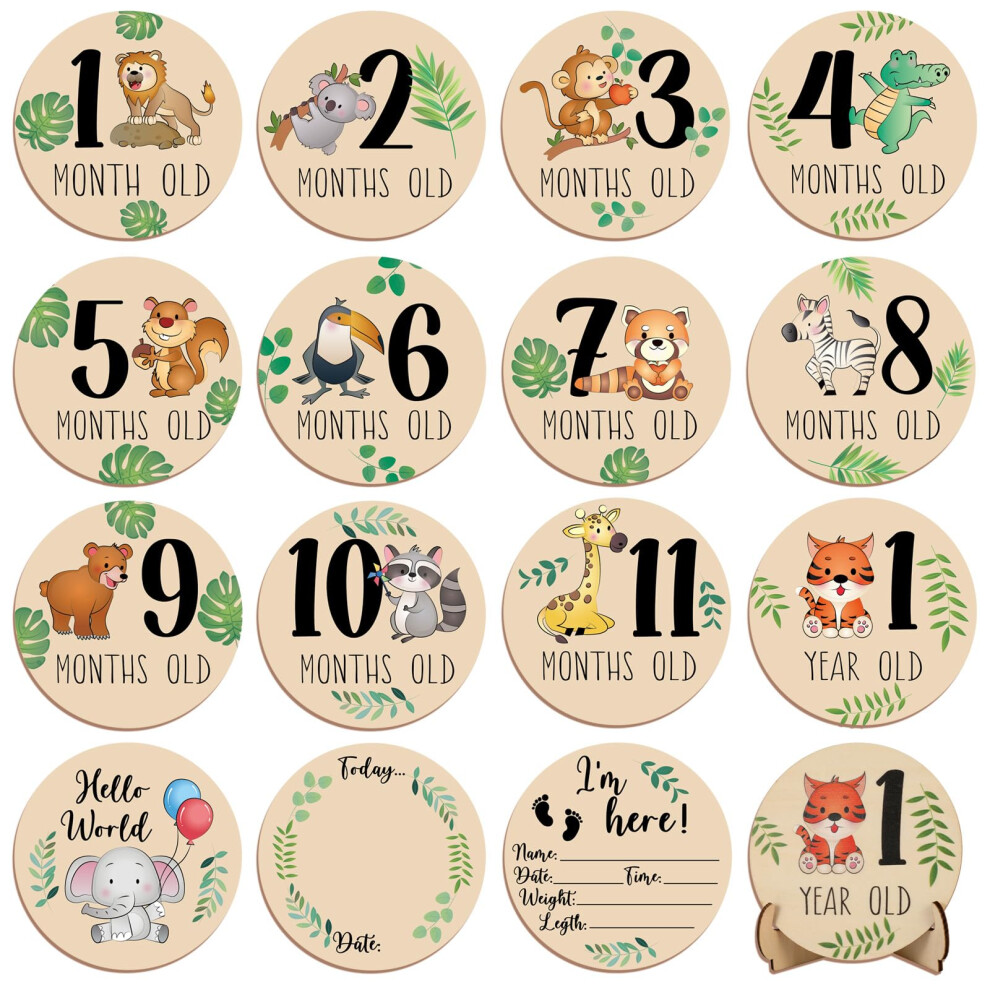 Wooden Baby Milestone Cards, Milestone Cards For New Parents, Newborn Gifts For Boy Or Girl, Baby Shower Mum To Be Pregnancy Gifts Howaf