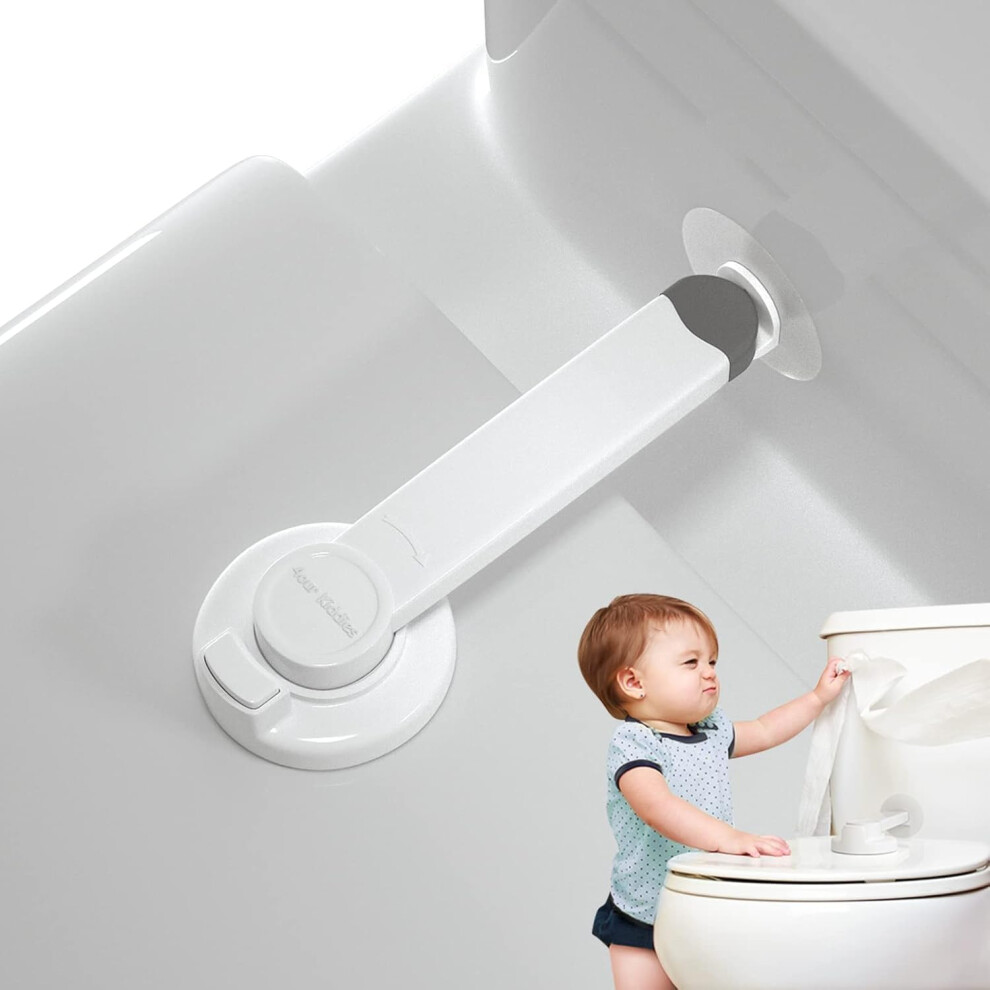 Toilet Locks Baby Proof (2 Pcs), Baby Proofing Toilet Seat Lock With Extra Pallet Fit For Most Standard Toilet, Easy Intallation Toilet 4Our Kiddies