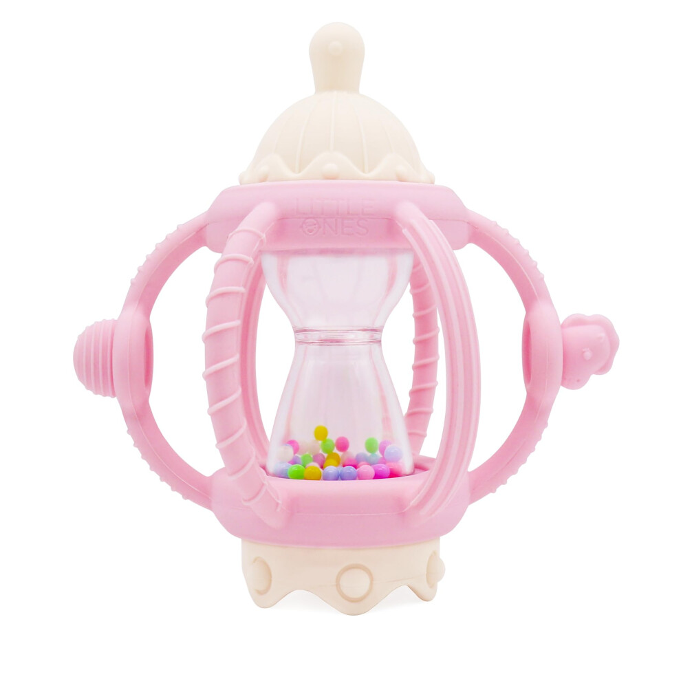 Rattling Baby Pacifier With Silicone Teether, Sensory Teething Toys For Little Ones
