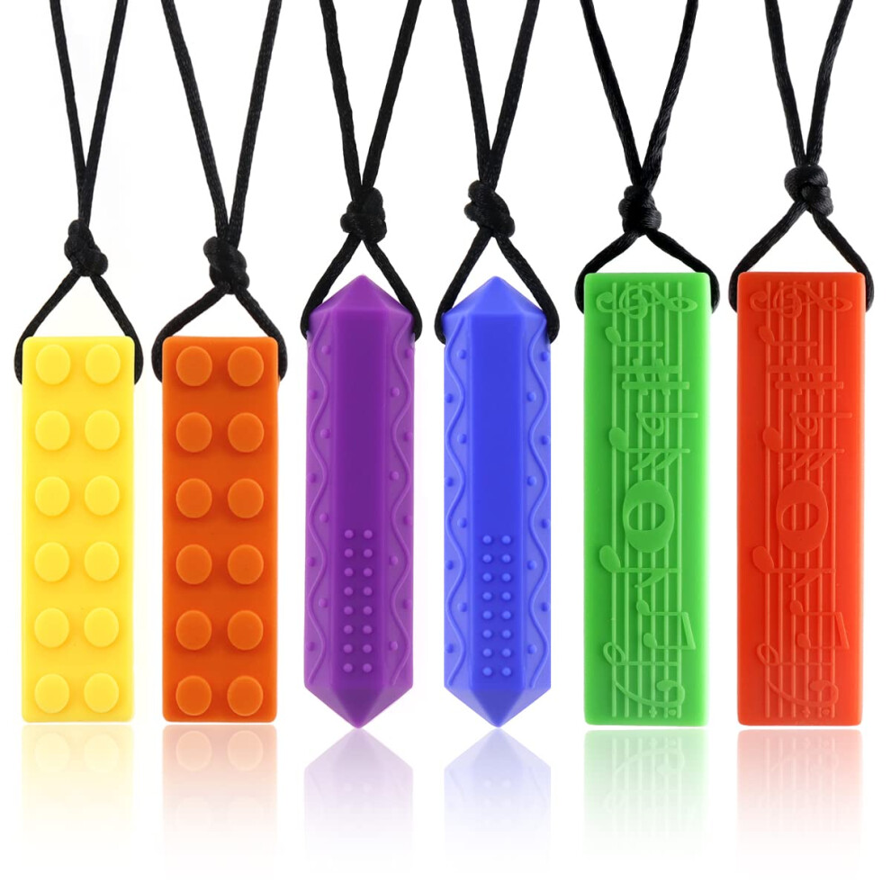 Tuxepoc Sensory Chewing Necklace 6 Pack,For Kids With,Adhd,Autism,Biting Needs,Oral 76858574