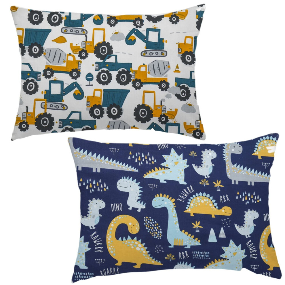 Aisawate Baby Toddler Pillowcase, 2 Pack 100% Soft Cotton Cot Bed Pillow Pair Cases For Boys