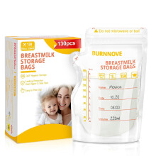 BURNNOVE Breast Milk Storage Bags 130 Pack 250ml BPAFree Leakproof Double Zipper UltraDurable with EasyPour Spout WriteOn Labels