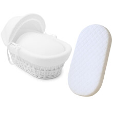Crescent Textile Moses Pram Basket Mattress Extra Thick Super Soft & Nurture Classic Foam Mattress Easy to Fit For Baby Pram Crib Bassinet Baskets Ov