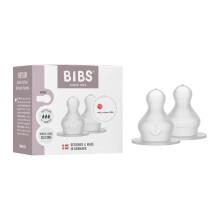 BIBS Bottle Teat 2-Pack. Anti-Colic. Extra Teats for BIBS Baby Bottles. Round Teat.