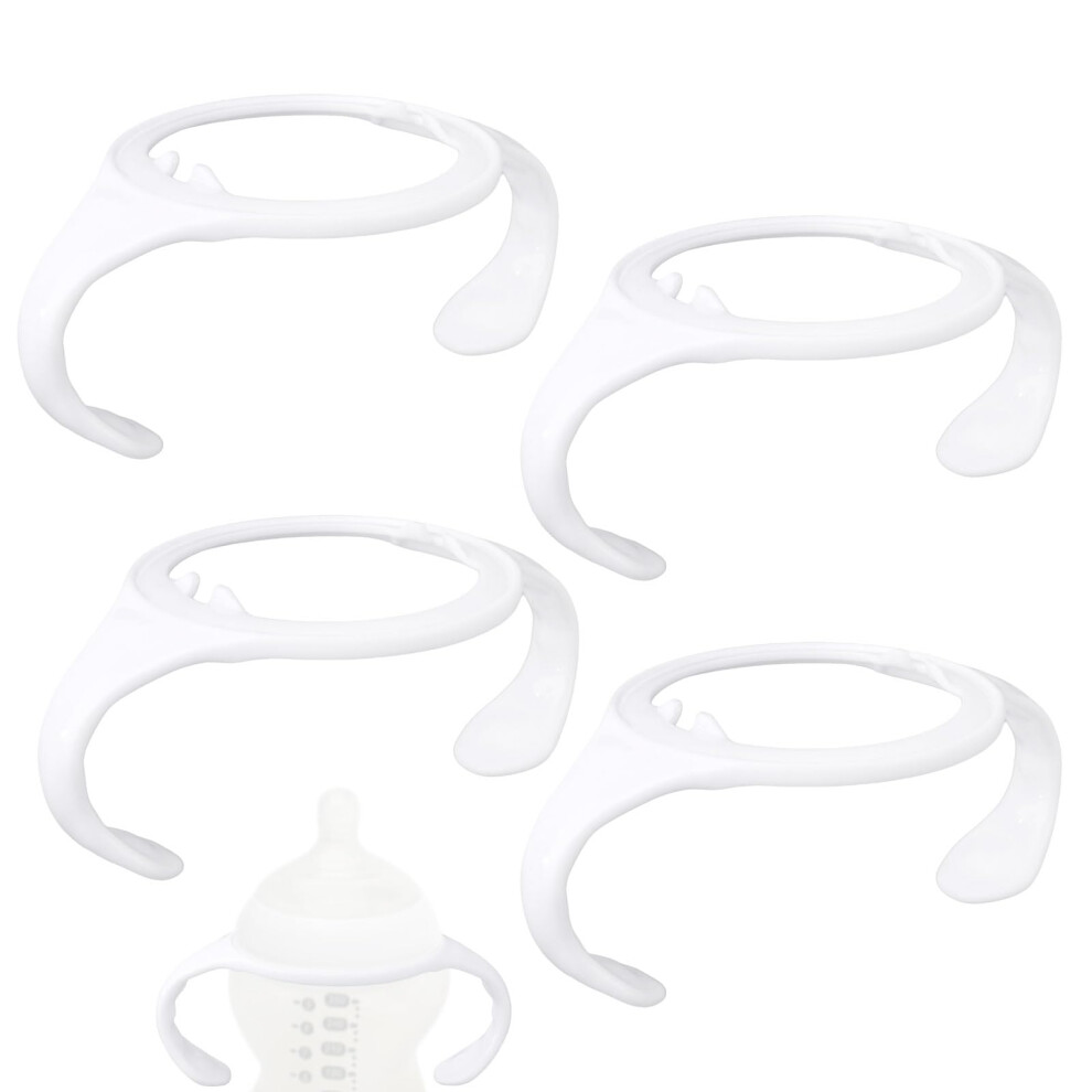 4Pcs Baby Bottle Handles For Tommee Tippee, Ergonomic Nonslip Grip, Bpa Selffeeding Aid White