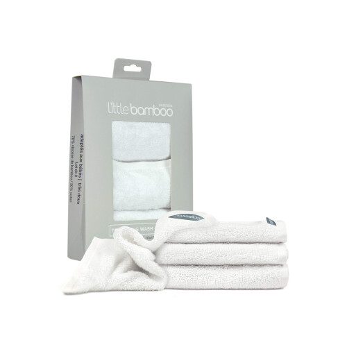 Little Bamboo Towelling Washers 3 Pack 2