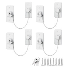 Hsrag 4Pcs White Window Restrictor Locks with Key - Self-Adhesive No Drilling Window