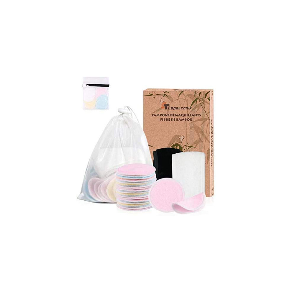 Reusable Makeup Remover Pads (24 Pack) With Facial Spa Headband Laundry Bag And 48890496
