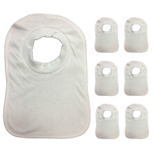 7 Pack Popover Baby Bib Bibs White Soft Towelling Unisex Multi Pack