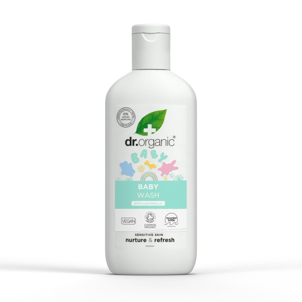 Dr. Organic Dr Organic Calendula Baby Wash, Fragrance Free, Gentle Cleansing, Sensitive Skin, Natural, Vegan, Cruelty-Free, Paraben & Sls-Free, Organic, 250Ml