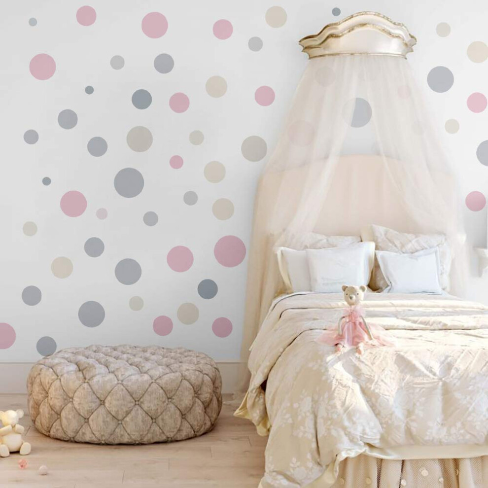 Polka Dot Wall Stickers For Girls Bedroom Colorful Wall Art Decals Kids Runtoo